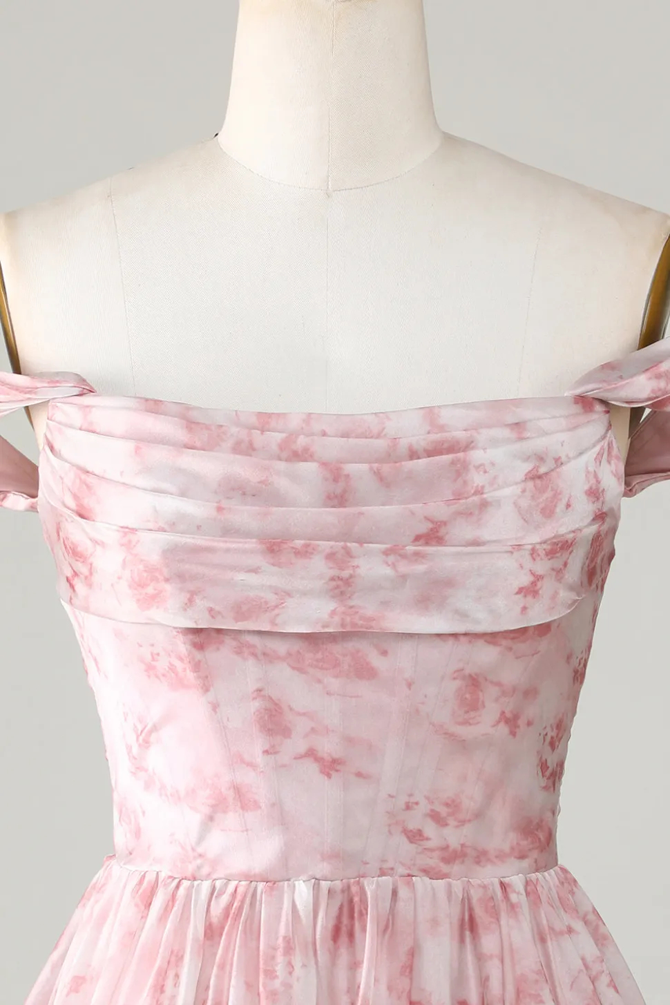 Uma linha bonito blush estampado vestido curto Homecoming com babados