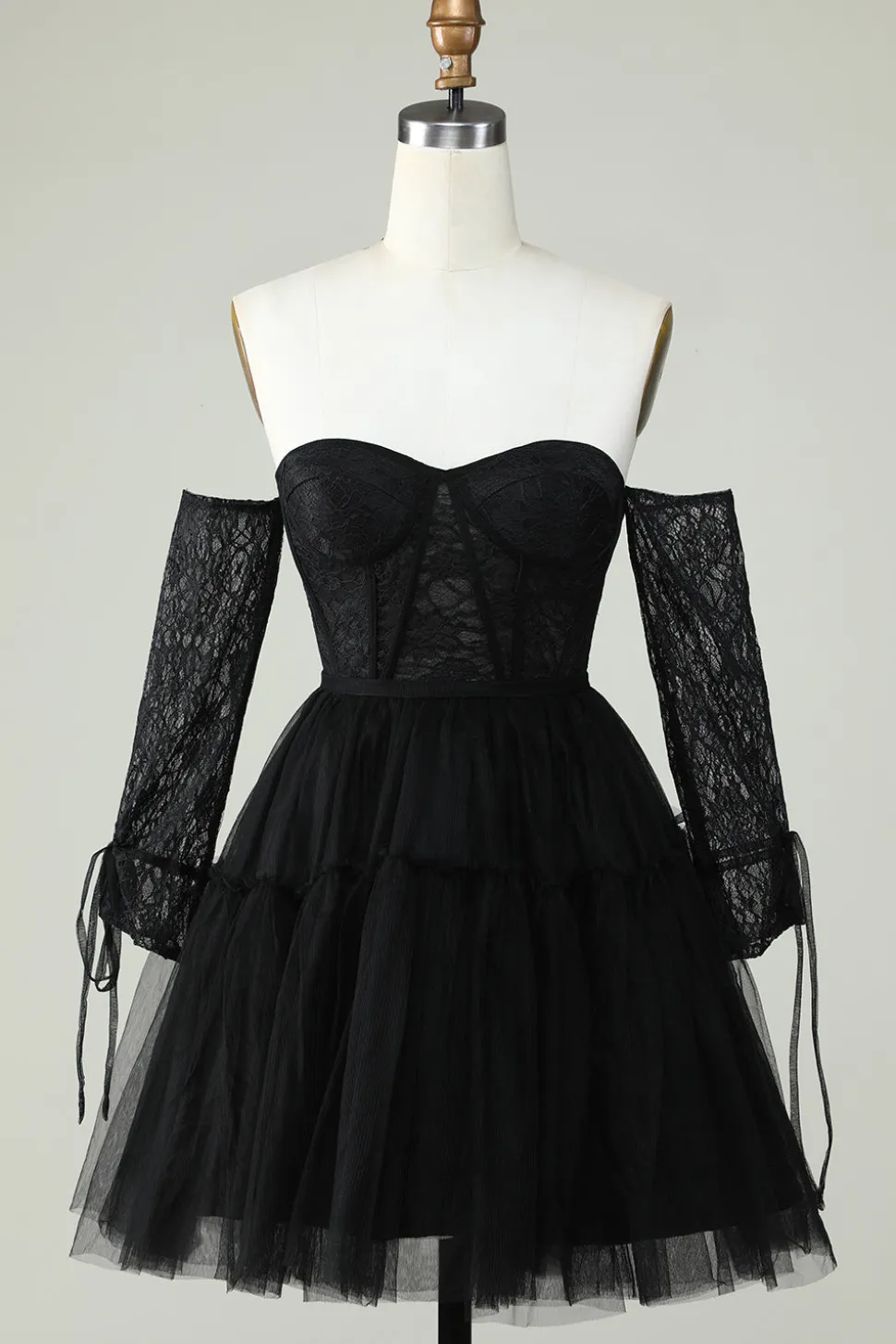 Uma linha fora do ombro espartilho roxo Homecoming vestido com mangas compridas