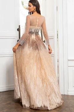 V Pescoço Cinzento Rosa Mãe Vestido com Missanga