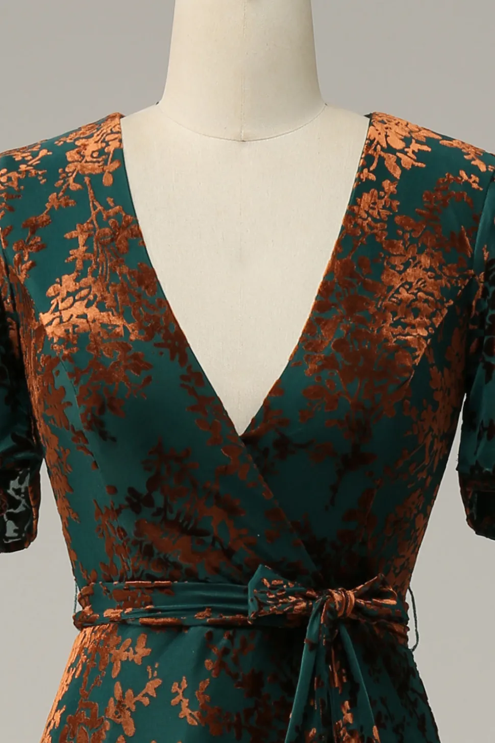 Veludo Escuro Verde Vestido Mãe de Noiva