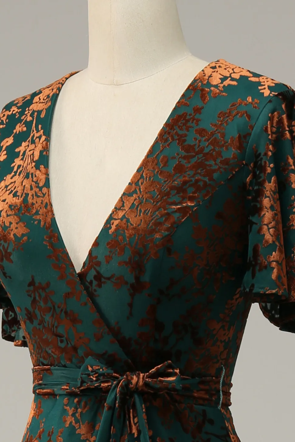 Veludo Escuro Verde Vestido Mãe de Noiva