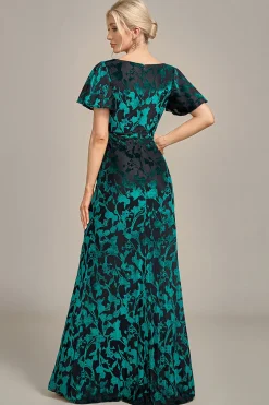 Veludo Pavão Mãe do Vestido da Noiva