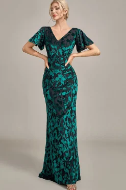 Veludo Pavão Mãe do Vestido da Noiva