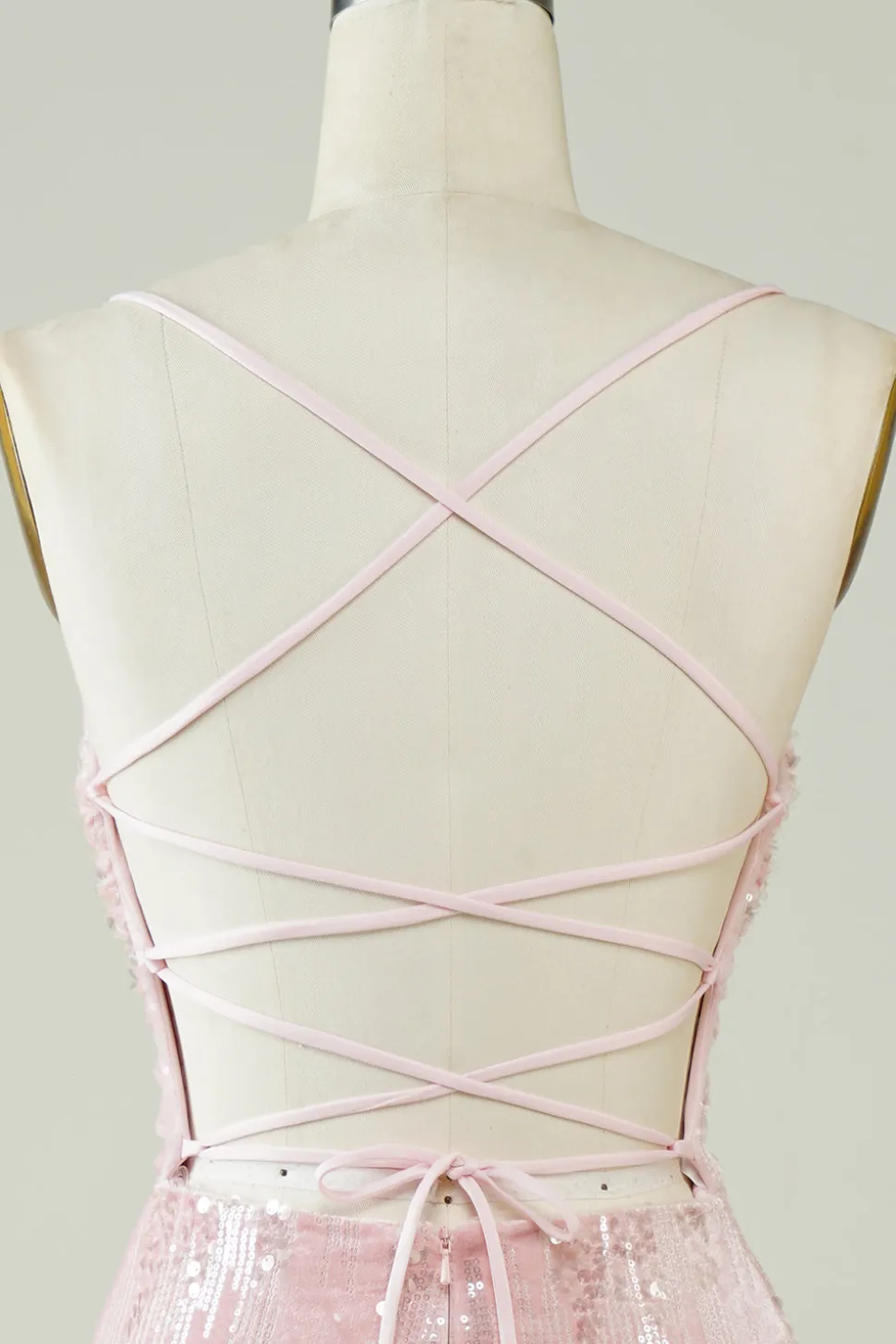 Veludo Sequins Rosa Tight Homecoming Dress com Hollow-out