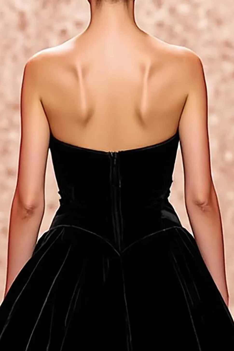 Veludo simples preto sem alças uma linha longo vestido de noite