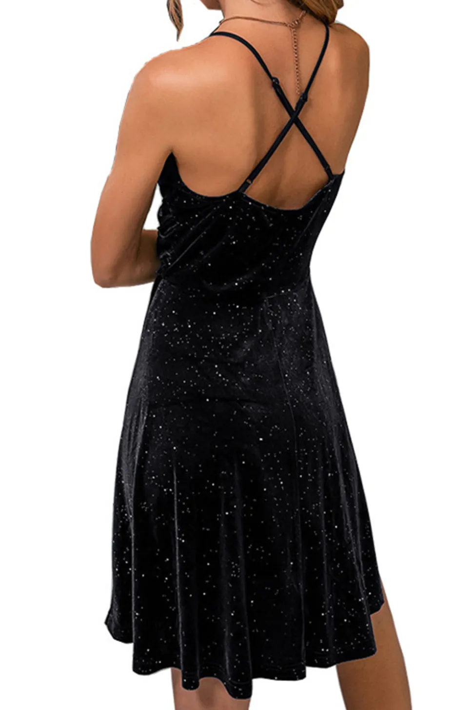 Veludo vestido de cocktail