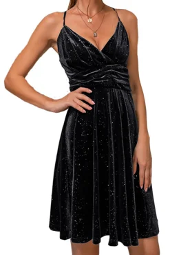Veludo vestido de cocktail