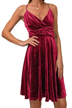 Veludo vestido de cocktail