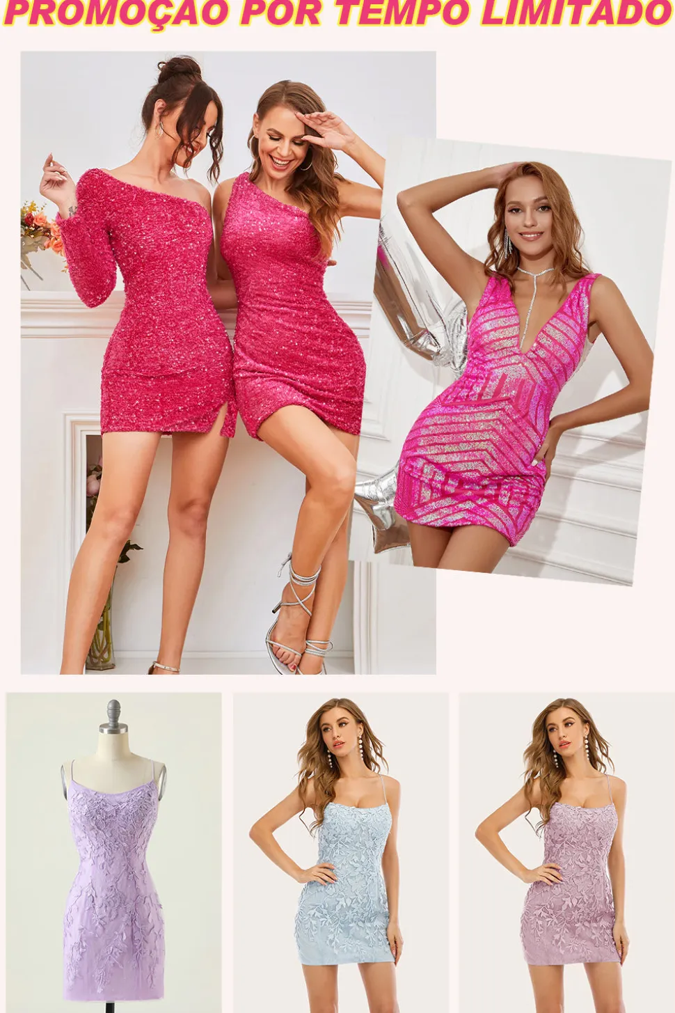 Venda Por Tempo Limitado de Vestidos de Cocktail(1 Peça - Estilo e Cor Aleatórios)