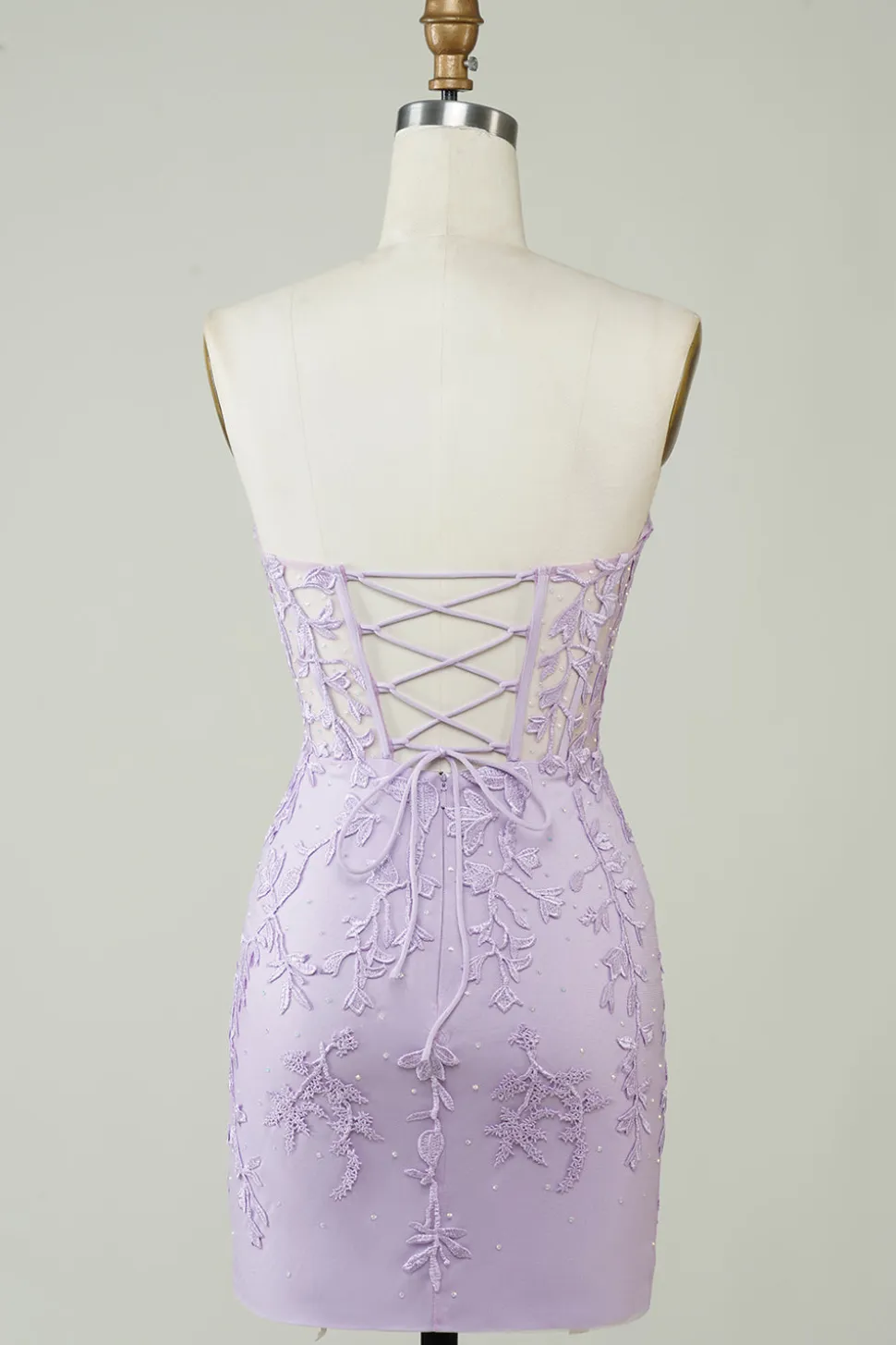 Venda quente Bodycon querida espartilho roxo Homecoming vestido com apliques