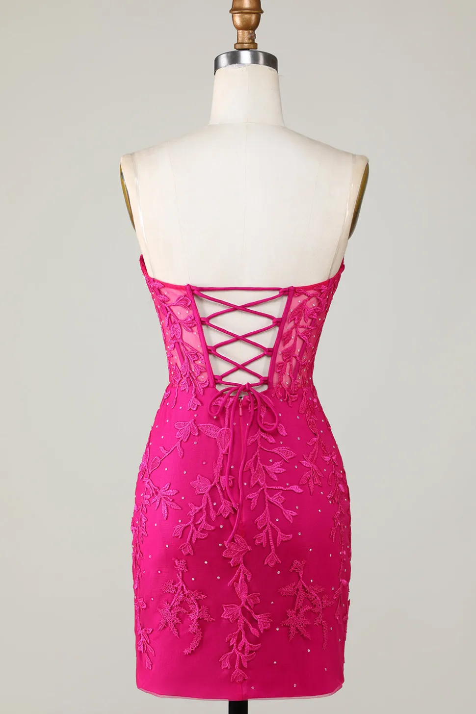 Venda quente Bodycon querida espartilho roxo Homecoming vestido com apliques