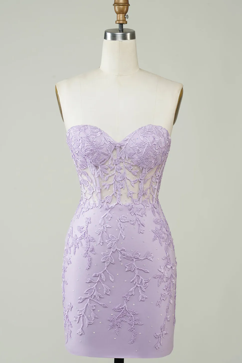 Venda quente Bodycon querida espartilho roxo Homecoming vestido com apliques