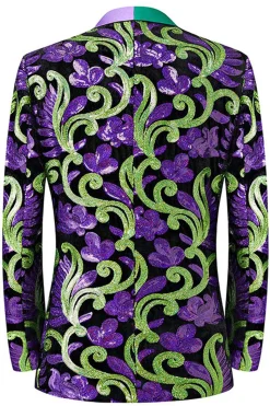 Verde 2 Peça Jacquard Xaile Lapela Homens Prom Suits