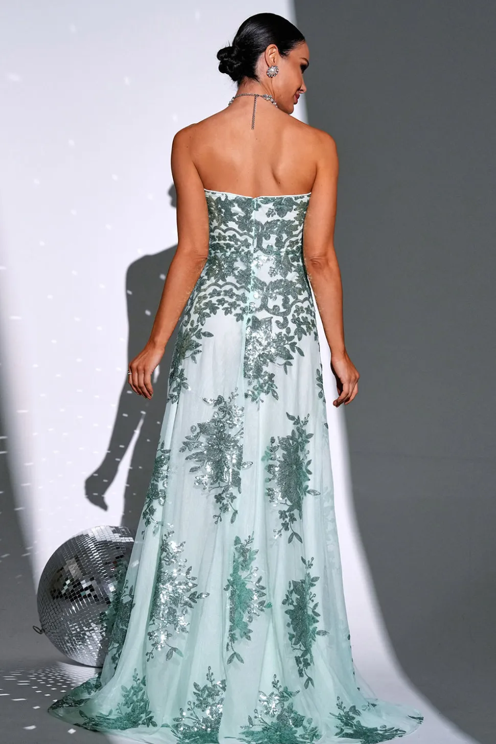 Verde brilhante uma linha querida vestido longo baile de formatura