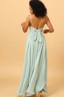 Verde Claro A-Line Vestido de Dama de Honra