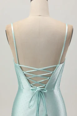 Verde claro Bodycon Corset Cut out frisado vestido curto Homecoming