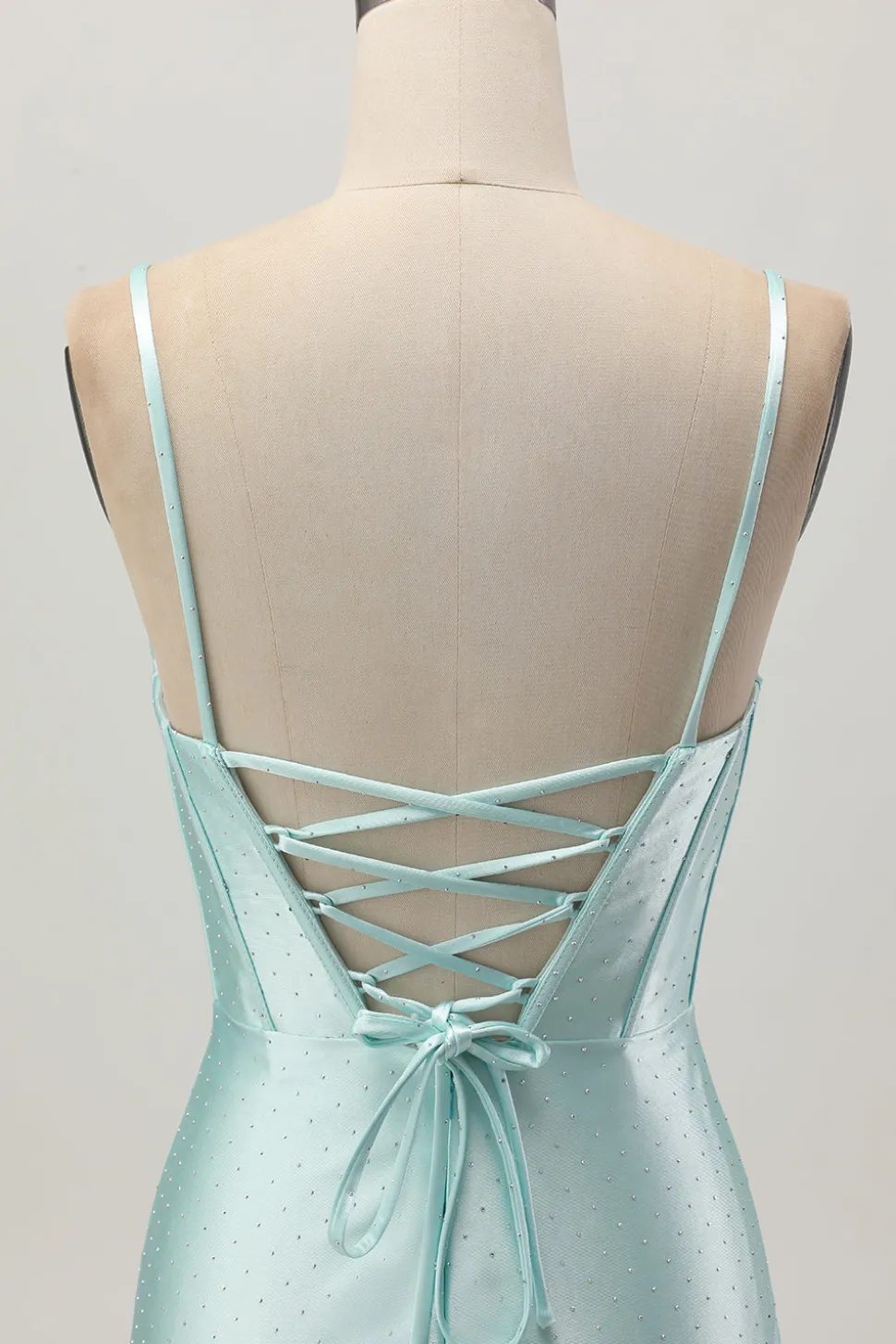 Verde claro Bodycon Corset Cut out frisado vestido curto Homecoming