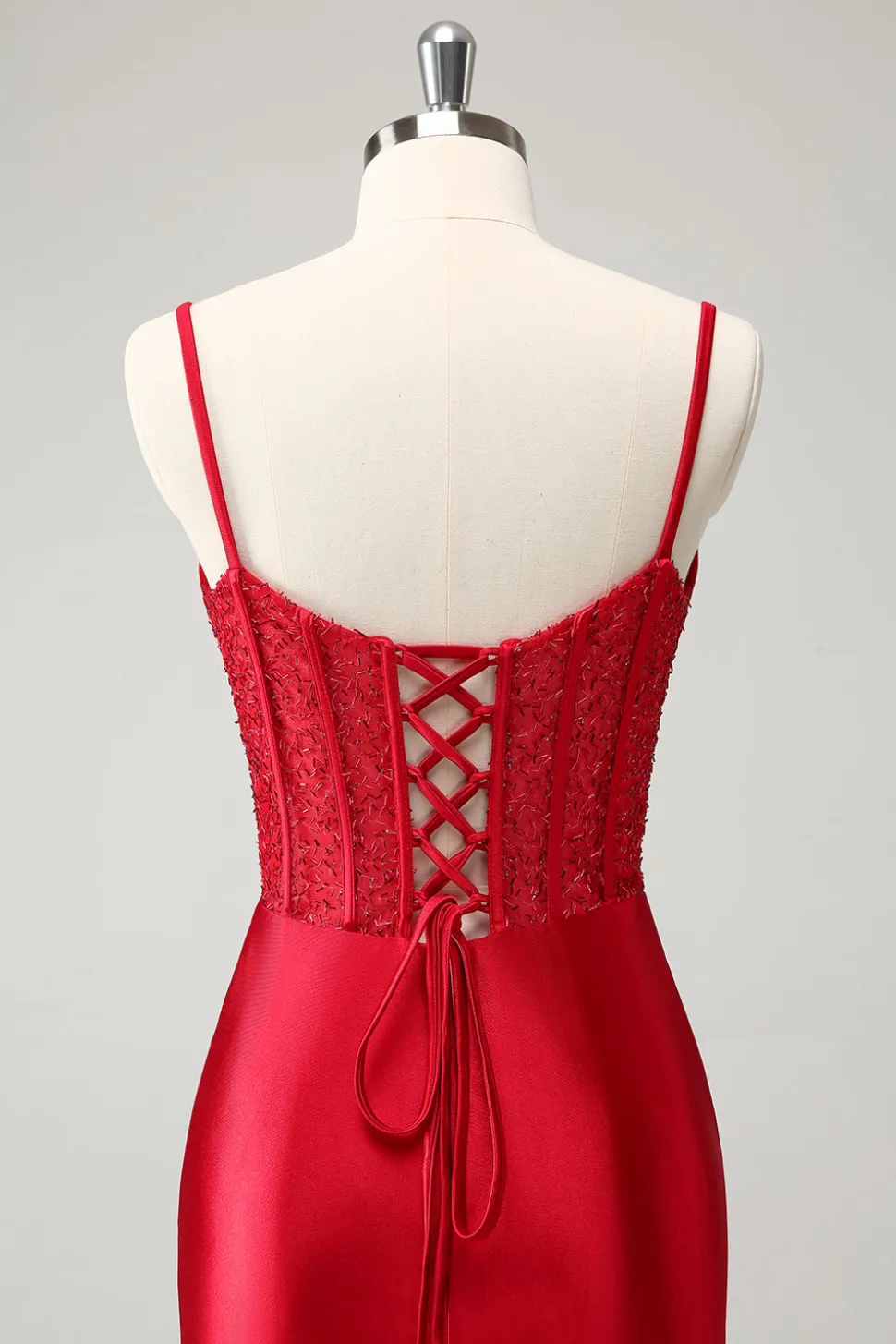 Verde claro espaguete correias bodycon espartilho cetim homecoming vestido com fenda
