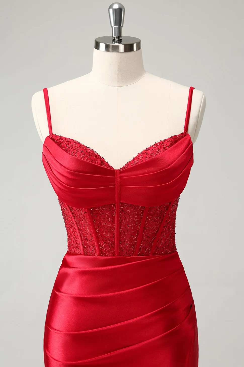 Verde claro espaguete correias bodycon espartilho cetim homecoming vestido com fenda
