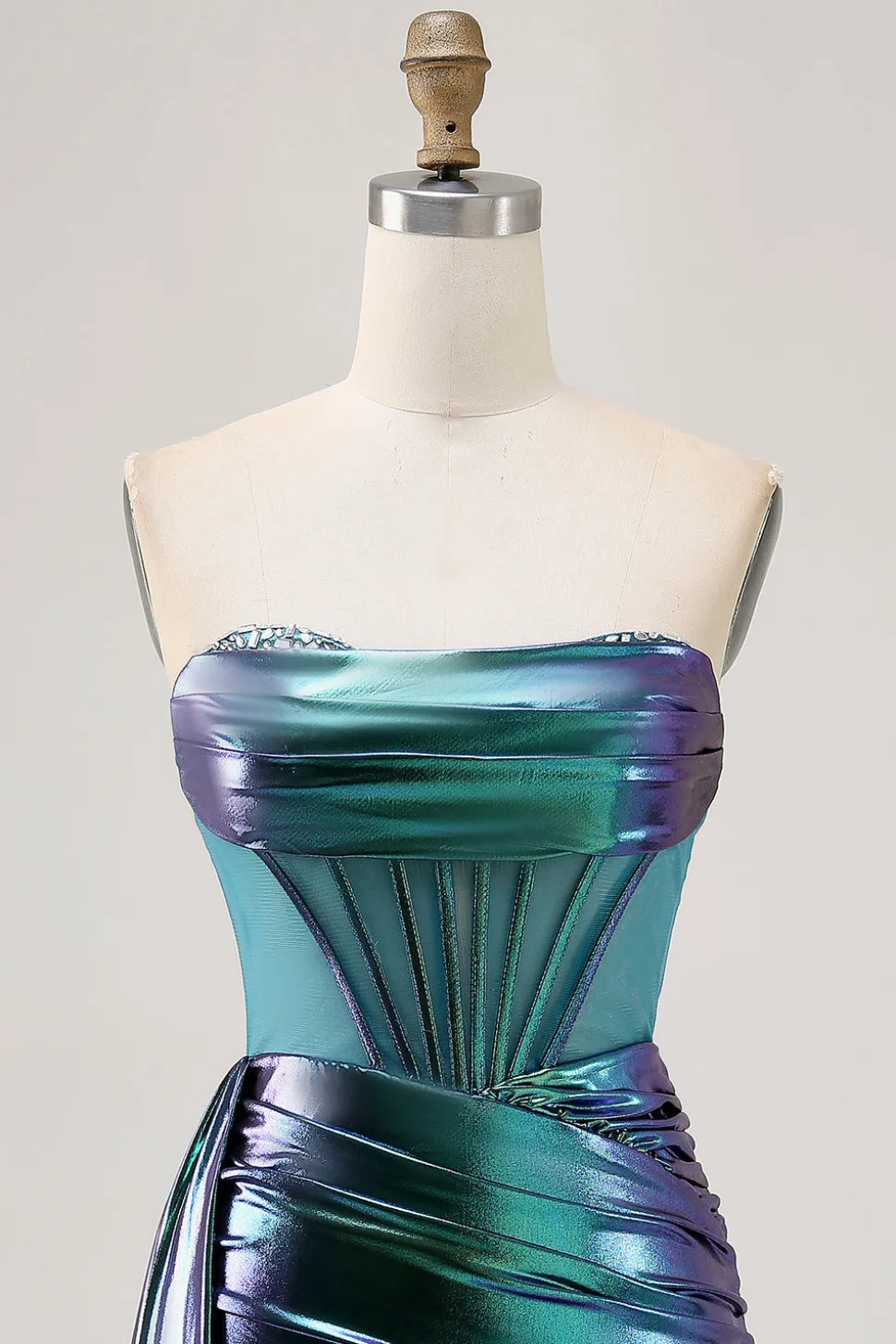 Verde Direto Espartilho Ruched Bodycon Mini Vestido Cocktail