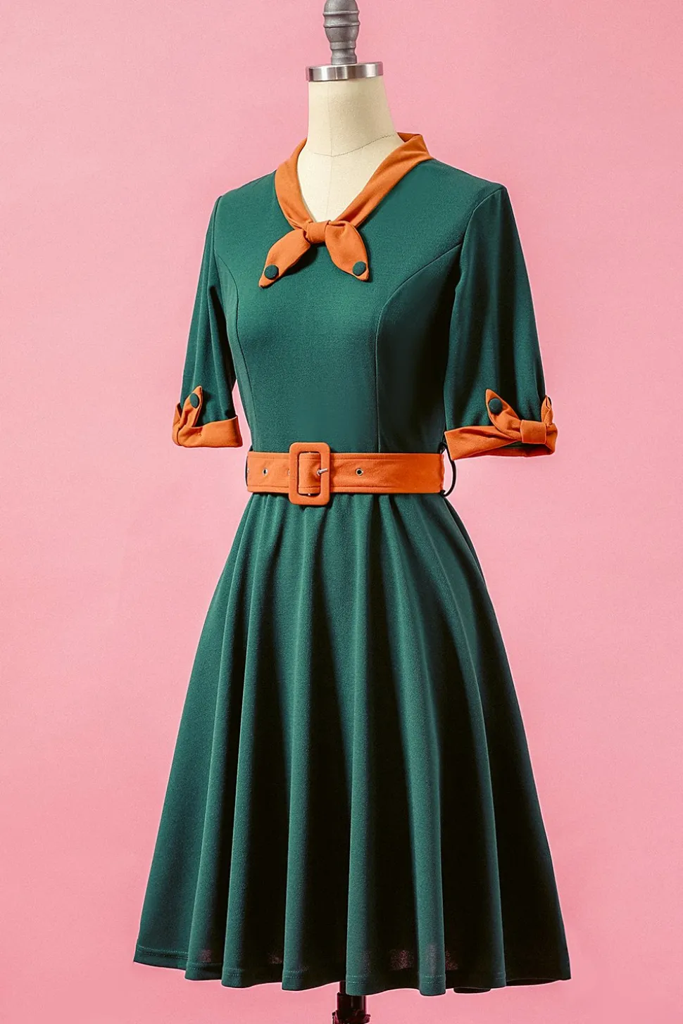 Verde dos retalhos V Neck balanço vestido de festa