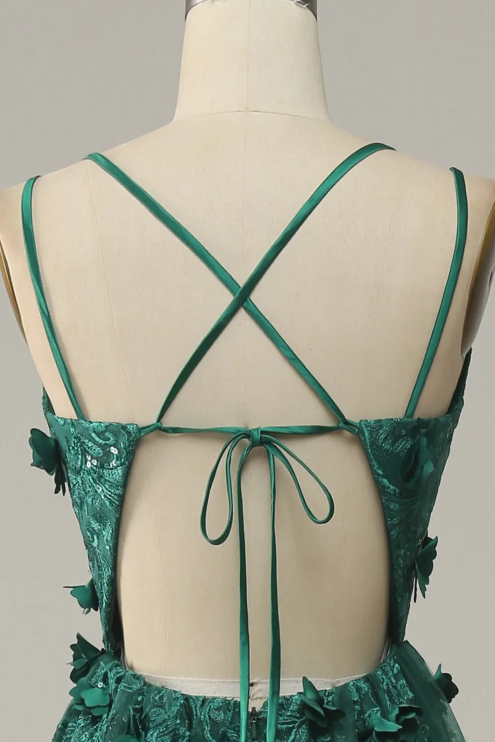 Verde Escuro A Line Tule Vestido de Festa