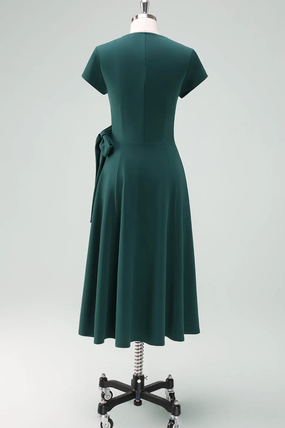 Verde escuro A-Line Vestido da Mãe da Noiva com mangas curtas
