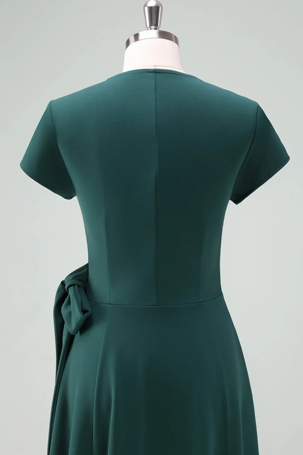 Verde escuro A-Line Vestido da Mãe da Noiva com mangas curtas