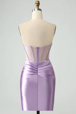 Verde escuro Bodycon Corset Strapless Short Homecoming Dress