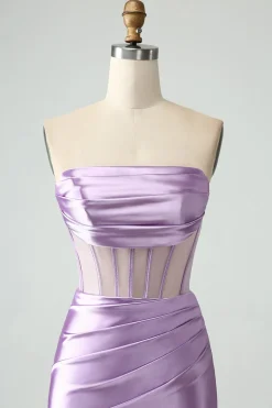 Verde escuro Bodycon Corset Strapless Short Homecoming Dress