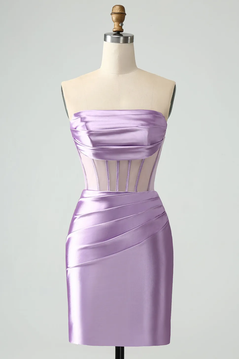 Verde escuro Bodycon Corset Strapless Short Homecoming Dress