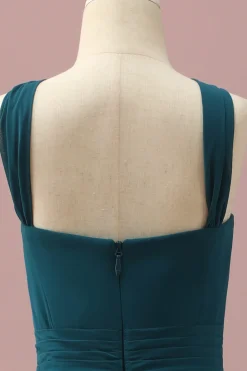 Verde Escuro Halter A-Line Vestido Dama de Honor