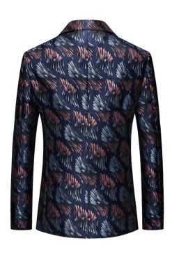 Verde Escuro Jacquard Blazer Masculino