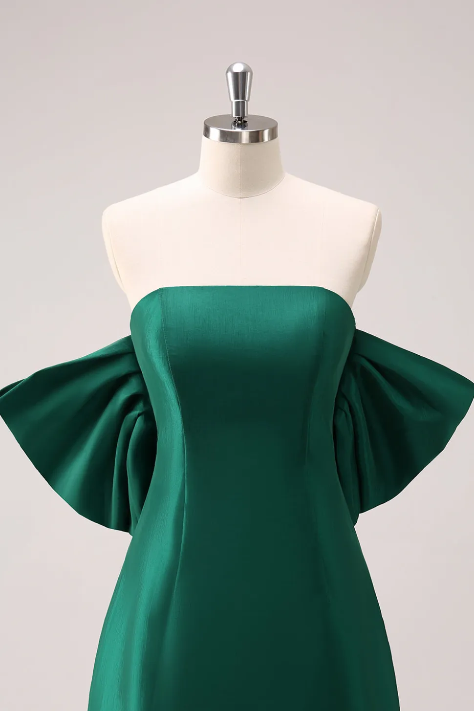Verde escuro sem alças uma linha curto Homecoming Dress com arco