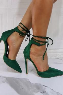 Verde escuro Sexy Lace-up Stiletto Shoes