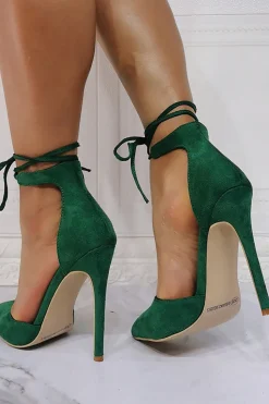 Verde escuro Sexy Lace-up Stiletto Shoes