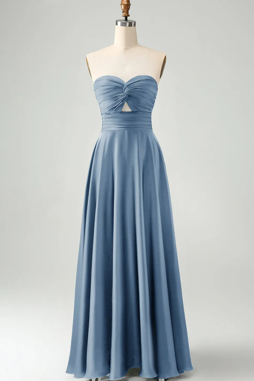 Verde escuro Uma linha querida Keyhole Long Bridesmaid Dress