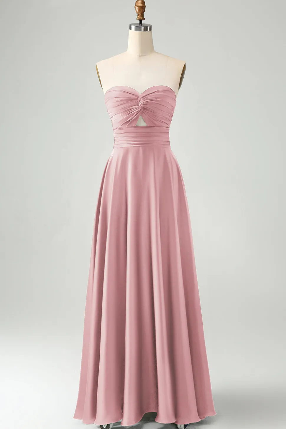 Verde escuro Uma linha querida Keyhole Long Bridesmaid Dress
