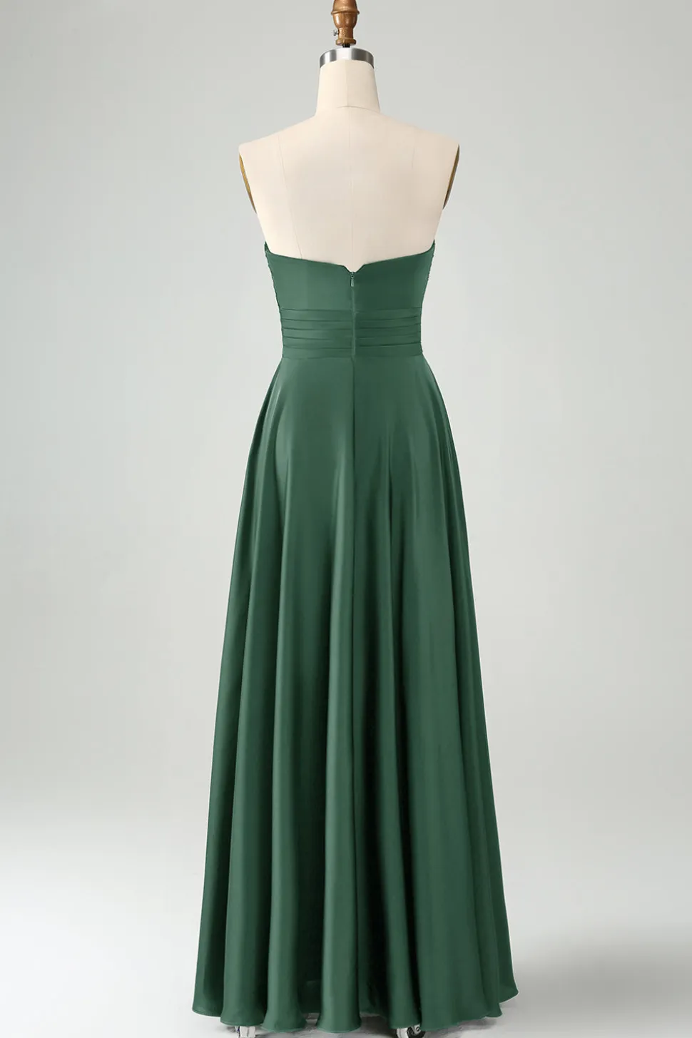 Verde escuro Uma linha querida Keyhole Long Bridesmaid Dress