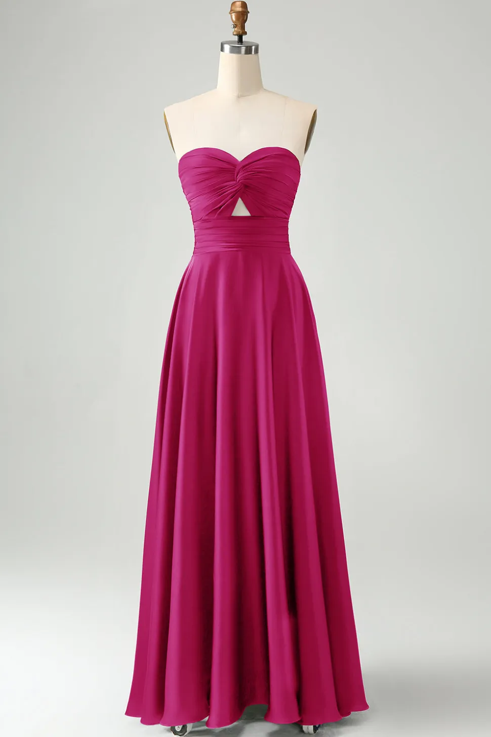 Verde escuro Uma linha querida Keyhole Long Bridesmaid Dress