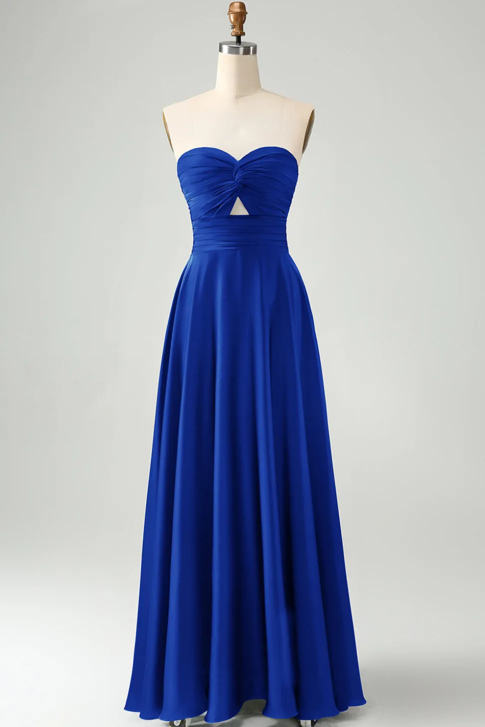 Verde escuro Uma linha querida Keyhole Long Bridesmaid Dress