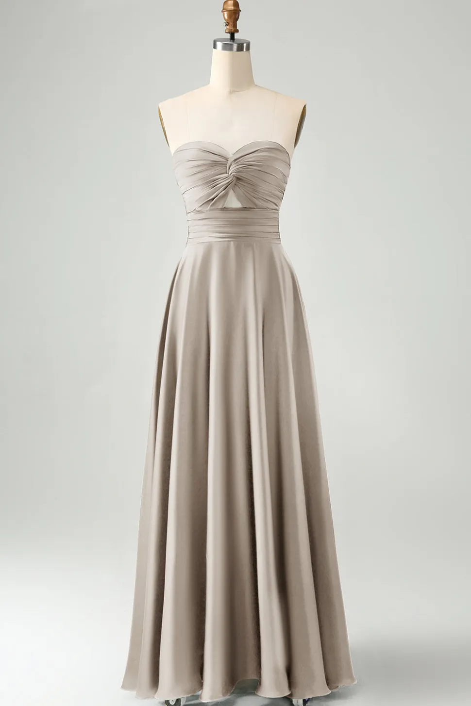 Verde escuro Uma linha querida Keyhole Long Bridesmaid Dress
