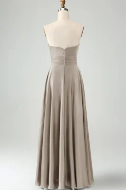 Verde escuro Uma linha querida Keyhole Long Bridesmaid Dress