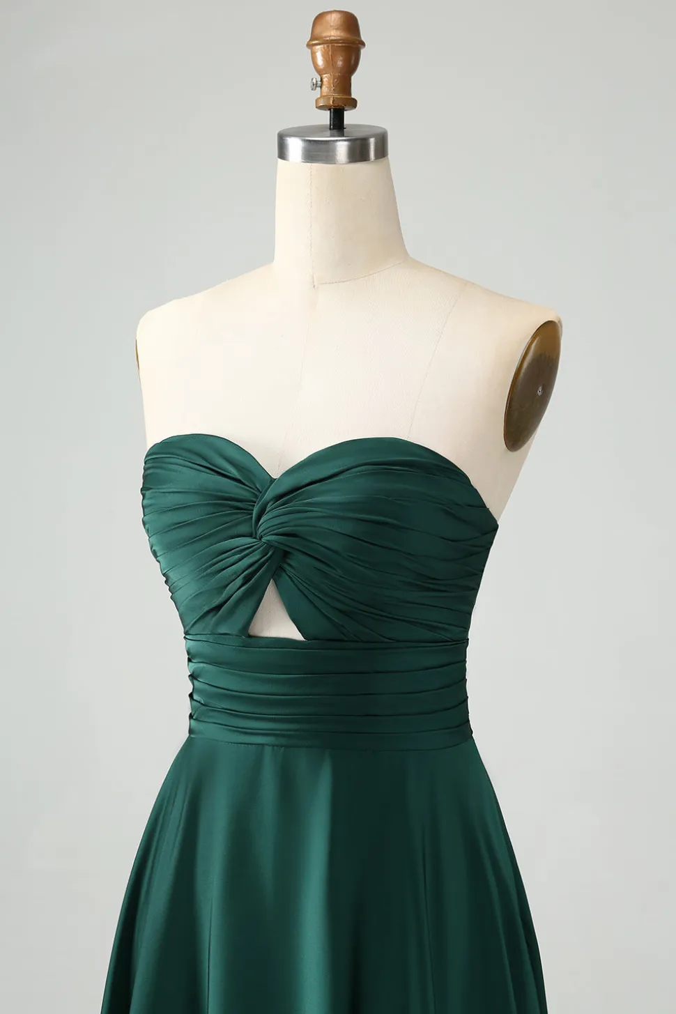 Verde escuro Uma linha querida Keyhole Long Bridesmaid Dress