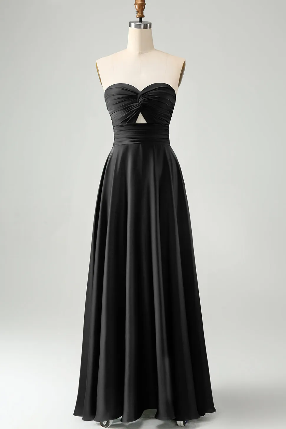 Verde escuro Uma linha querida Keyhole Long Bridesmaid Dress