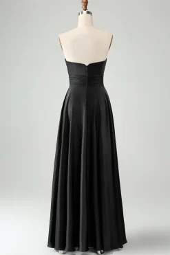 Verde escuro Uma linha querida Keyhole Long Bridesmaid Dress