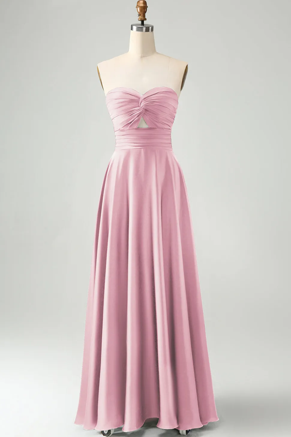 Verde escuro Uma linha querida Keyhole Long Bridesmaid Dress
