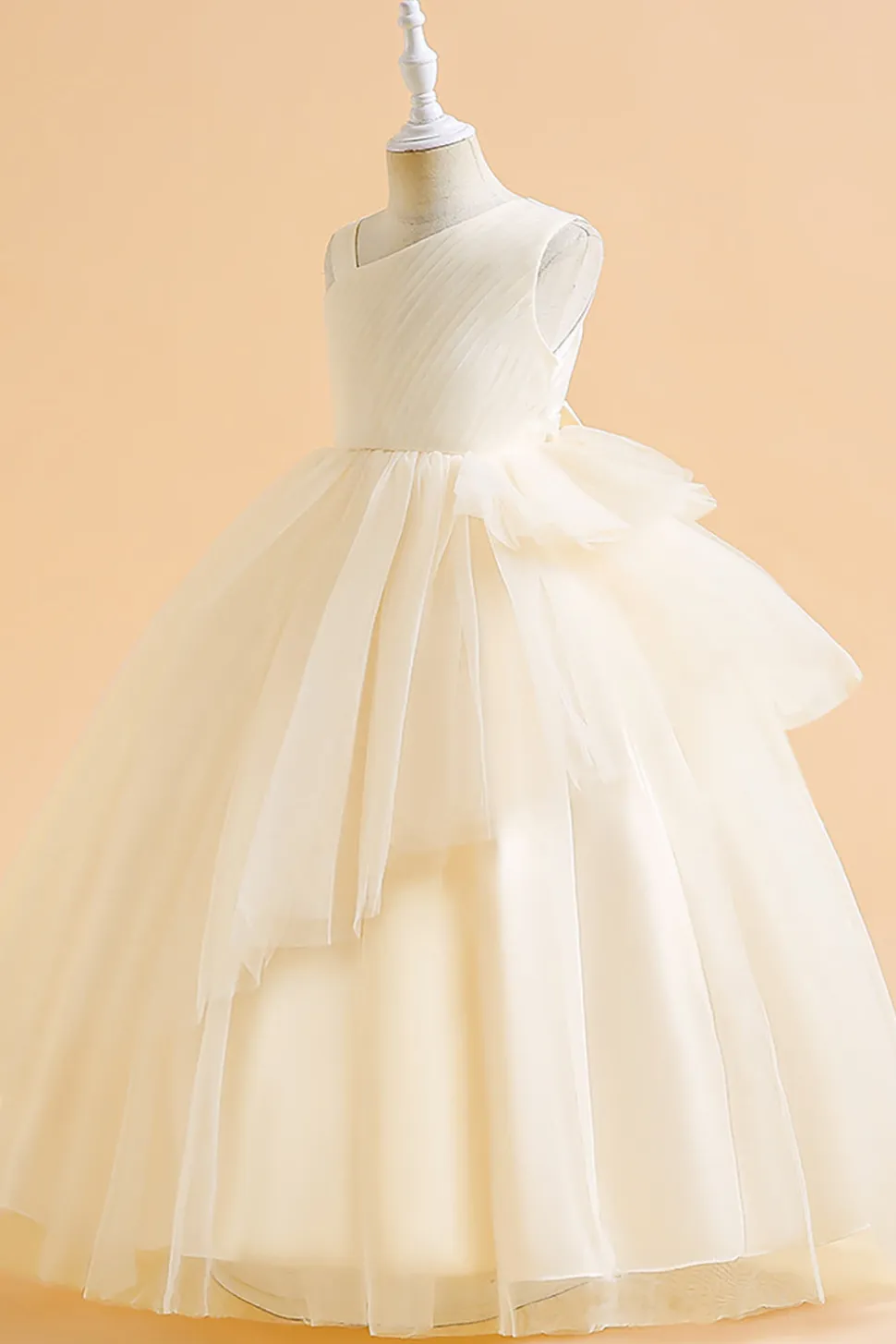 Verde escuro Uma linha sem mangas vestido de menina