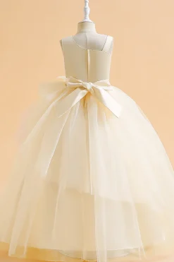 Verde escuro Uma linha sem mangas vestido de menina