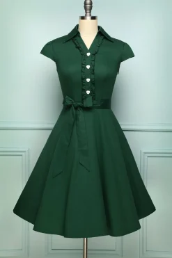Verde escuro vestido retro